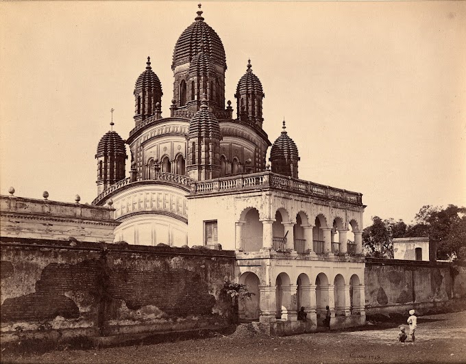 Dakshineswar Kali Hindu Temple, Dakshineswar, Kolkata (Calcutta), West Bengal, India | Rare & Old Vintage Photos (1860)