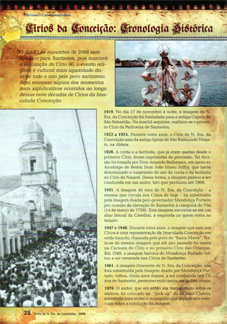 PROGRAMA DA FESTA DE NOSSA SENHORA DA CONCEIÇÃO – 2008 – Santarém – Pará - Brasil