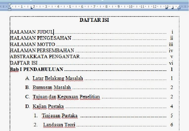 Pondok Microsoft Office: Cara Membuat Daftar Isi Skripsi 