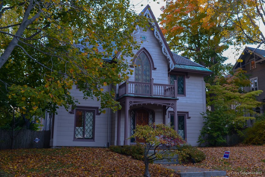 387 Spring Street Portland, Maine USA The John J. Brown House also known as "The Gothic House". October 2015 photo by Corey Templeton.