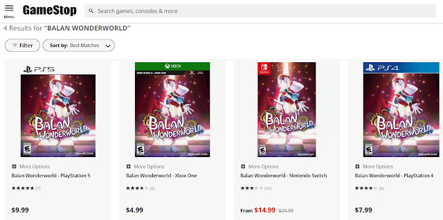 GameStop pre-owned used BALAN WONDERWORLD prices 2023 PlayStation Xbox Nintendo Switch