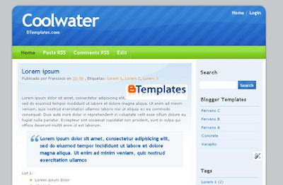 Coolwater Template For Blogger Free