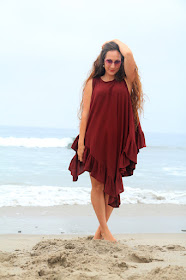 Beach Cover Up Poncho with Ruffles by Mademoiselle Mermaid