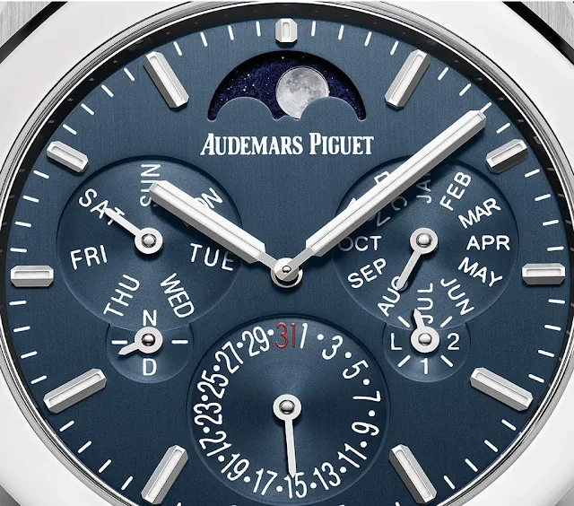 The dial of the Audemars Piguet Royal Oak Selfwinding Perpetual Calendar Ultra-Thin 26586IP