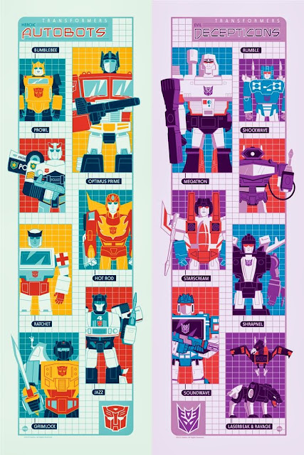 New York Comic Con 2013 Exclusive Transformers Screen Prints by Dave Perillo - “Autobots” & “Decepticons”