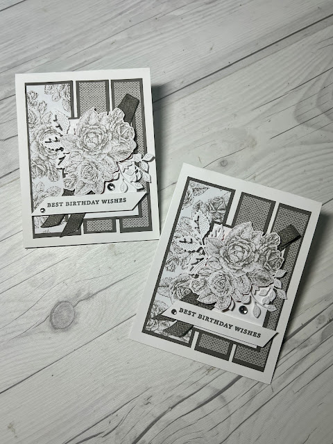 Textured Roses Greeting Card using Stippled Roses Bundle from Stampin' Up!