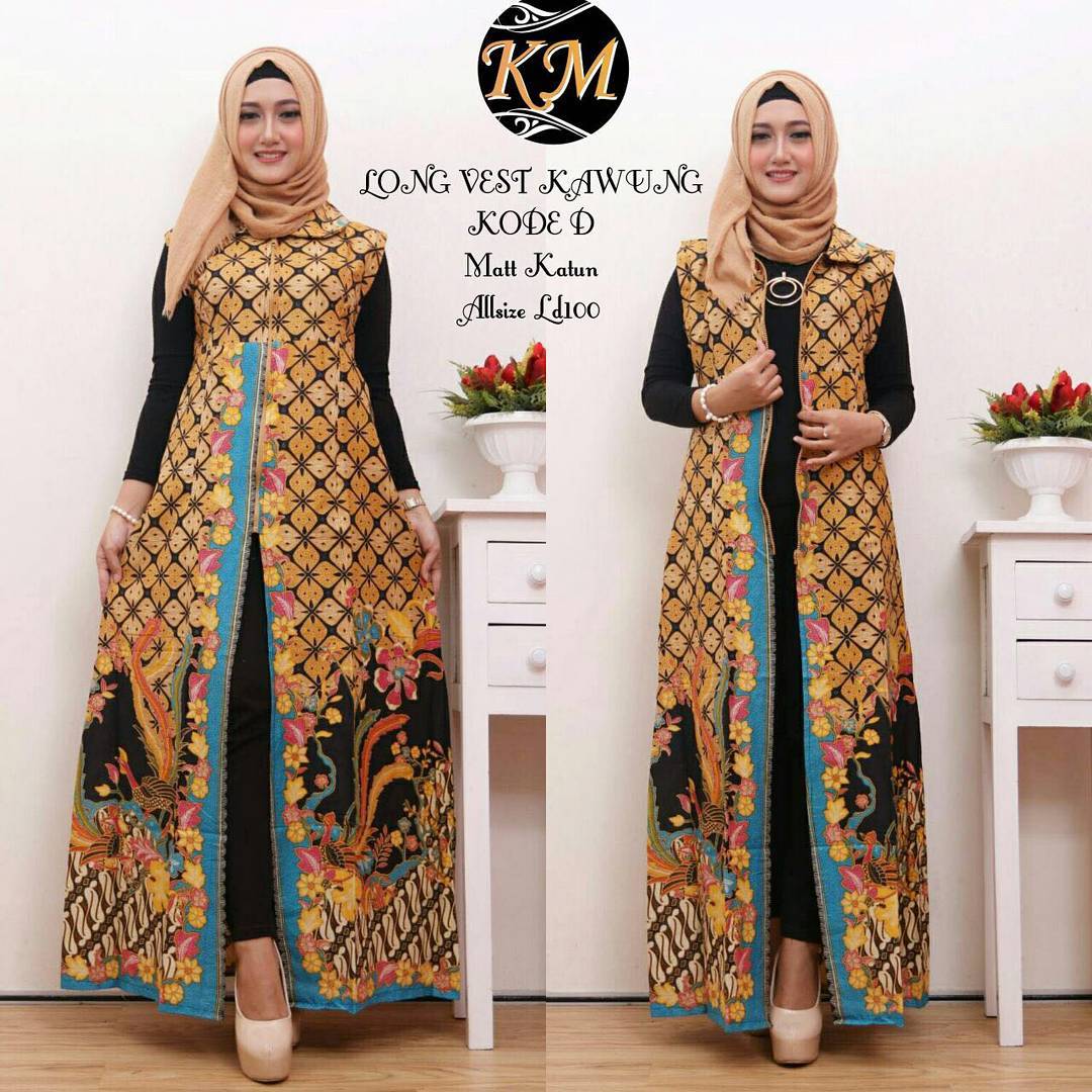  Desain  Baju  Batik  Dress Panjang Modern  Klopdesain