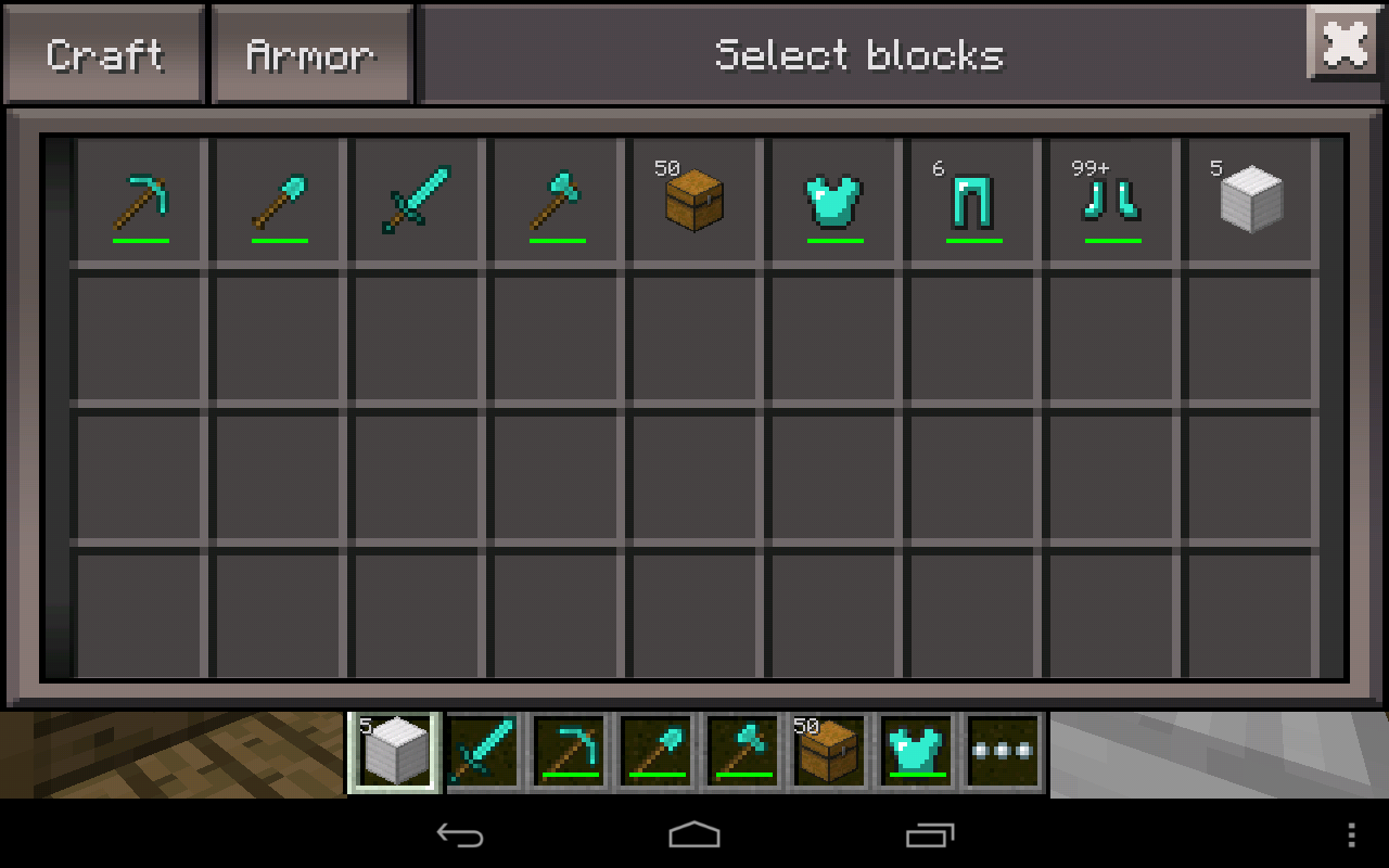 Android Apps Party: Minecraft Pocket Edition Inventory 