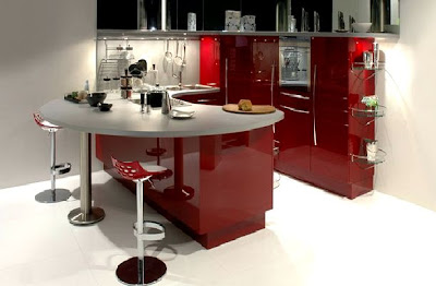 Modern Stylish Red Kitchen Cabinets