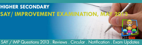 HSE SAY/ Improvement Examination May 2013