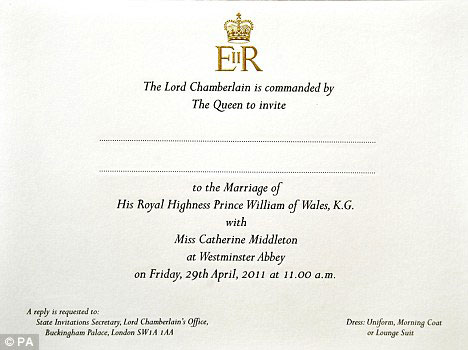 royal wedding invitation image. royal wedding invite william