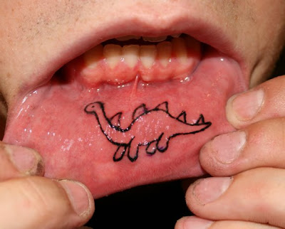 thinking lip tattoos are