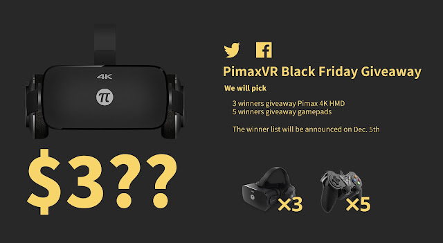 【PIMAX】ブラックフライデーセール開催！339ドルで4Kのヘッドセット！フォロー＆RTで当たるキャンペーンも！