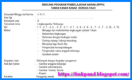 RPPH PAUD MINGGU KE 4, 5, 6 USIA 4-5 DAN 5-6 TAHUN KURIKULUM 2013