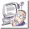 Computer With Man with Question Mark