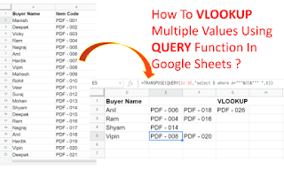 VLOOKUP Multiple Values Using QUERY Function