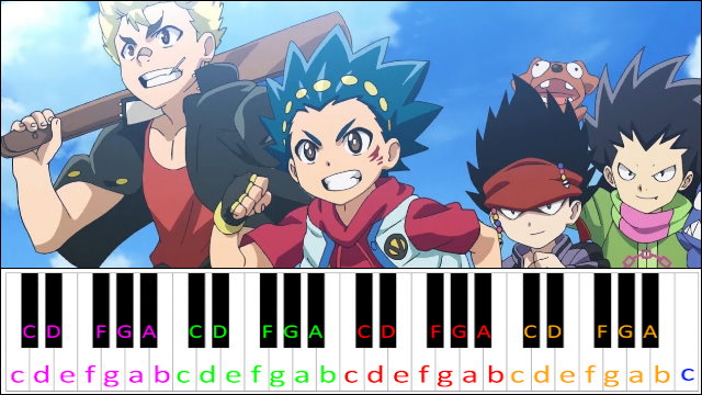 Our Time (BEYBLADE BURST OP) Piano / Keyboard Easy Letter Notes for Beginners