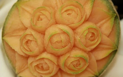 Watermelon carving art - seen at curiousphotos.blogspot.com