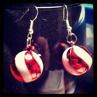 Red and White Earrings