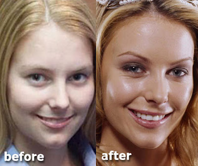 before and after tanning photos. She obviously spray-tans,