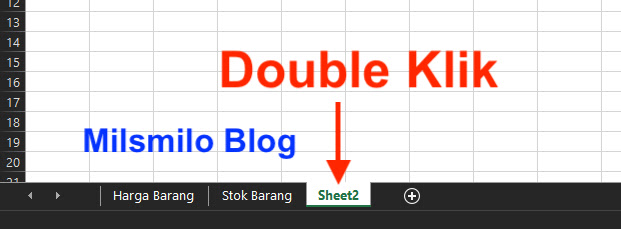 Cara rename sheet / mengganti nama sheet di Excel, merubah nama sheet di excel, membuat dan memberi nama sheet di Excel dengan cepat menggunakan keyboard