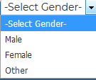 Gender Option Dropdown or Select Box