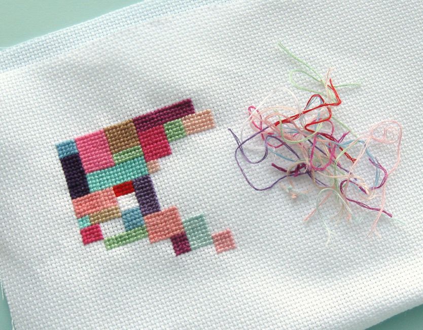 Bugs and Fishes by Lupin: A Scrappy Cross Stitch Project