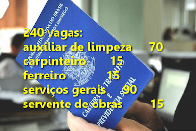 240 vagas para AUXILIAR DE LIMPEZA, SERVIÇOS GERAIS e outras no SINE de Guaíba