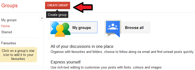 google groups create group