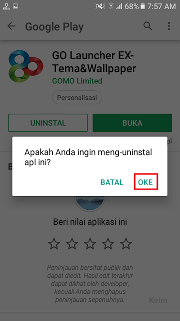 Apakah Anda ingin meng-uninstal apl ini?