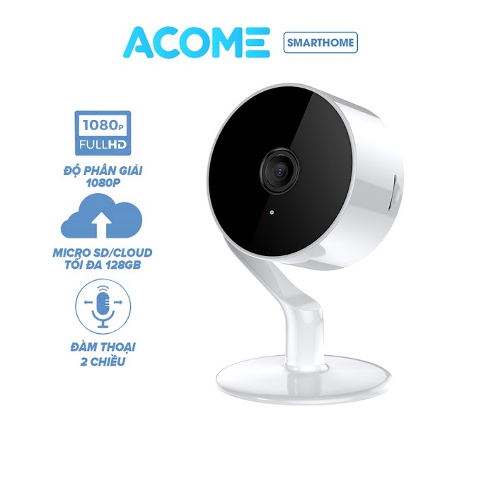 [ cameraacome ] Camera wifi trong nhà ACOME APC05 Full HD 1080P lưu trữ thẻ và Cloud giám sát chuyển động - Bảo hành 24 tháng