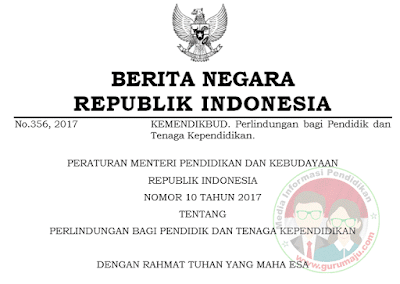 PERMENDIKBUD Tentang Perlindungan Bagi PTK Tahun 2017