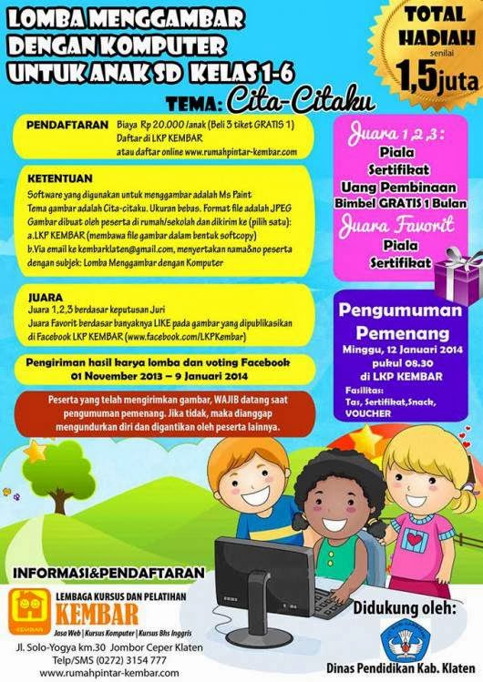 Lomba Menggambar  dengan Komputer Untuk Anak SD Kuis Lomba