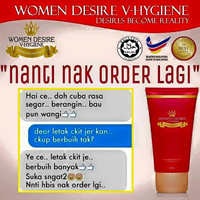 TESTIMONI PENGGUNA WOMEN DESIRE V HYGINE FEMININE WASH 