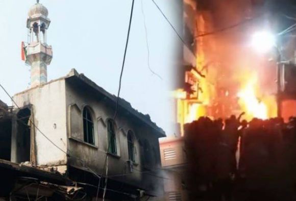 نئی دہلی: بھارتی ریاست مدھیہ پردیش میں ہندوانتہاپسندوں نے مسجد نذر آتش کردی اورمسلمانوں کے گھروں کوآگ لگا دی۔