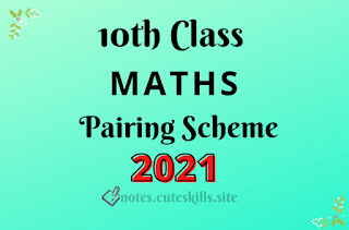 Matric 10th Maths Pairing Scheme 2021 - Assessment Scheme