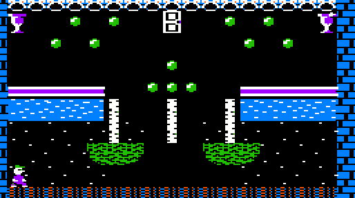 Full screenshots of the levels for Dangerous Dave ( Apple II 6-color )