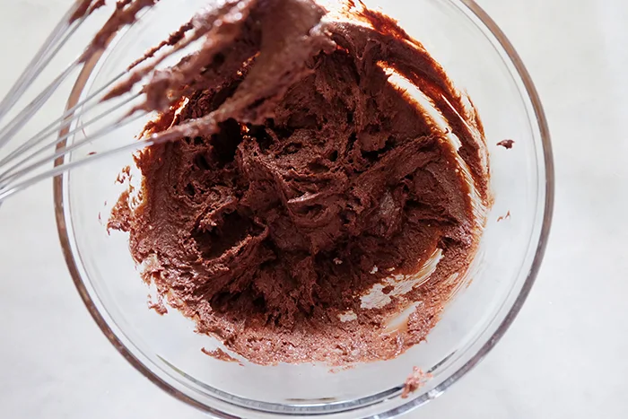 melted chocolate mixed with sugar mix