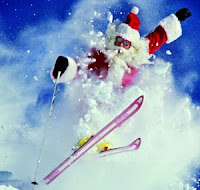 santa skiing wallpaper