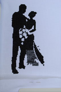 Wedding Silhouette Sampler Cross Stitch WIP Work in Progress