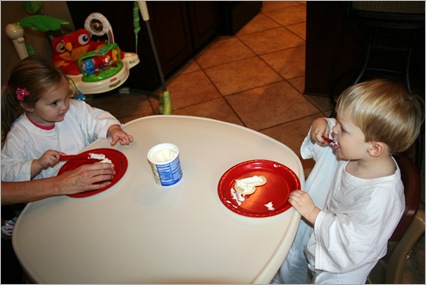 Sydney and Trigger- making cookies 053
