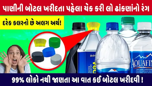 बाजार से खरीदी गई पानी की बोतल के ढक्कन का रंग बताता है पानी की गुणवत्ता