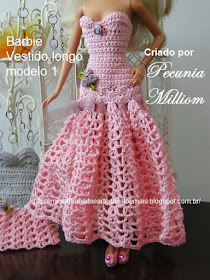 Vestido de Festa de Crochê Modelo 1  Criação de Pecunia M. M.