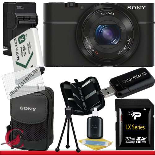 Sony Cyber-shot DSC-RX100 Digital Camera (Black) 32GB Package 3