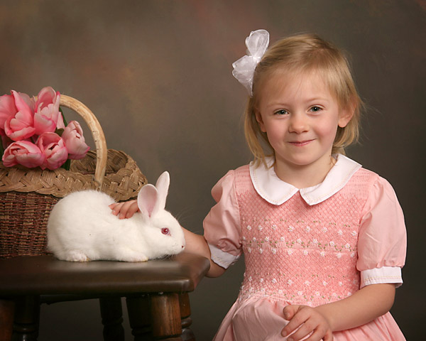 smithfield nc childrens portrait photography with easter bunny