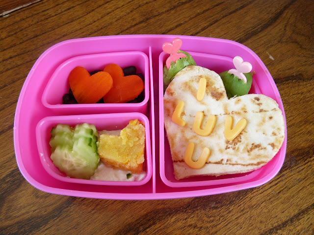 heart quesadilla bento lunch