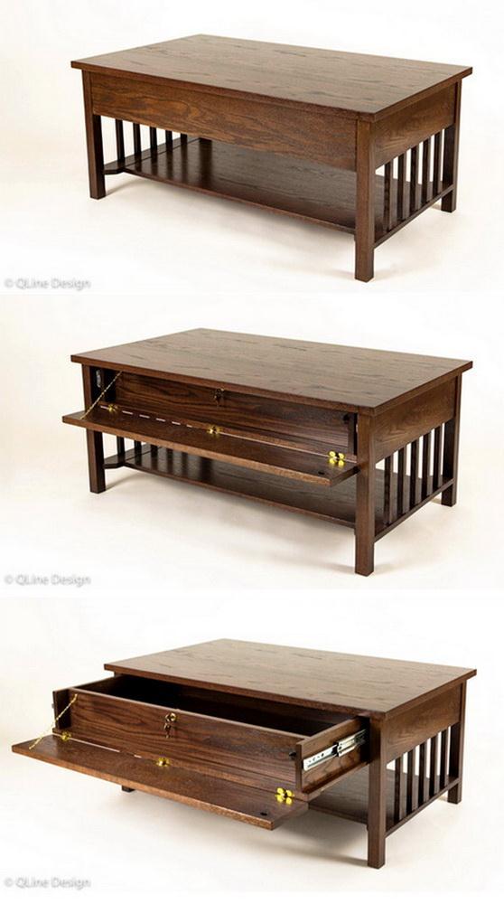 Coffee Table Containing ample storage in its hidden drawer