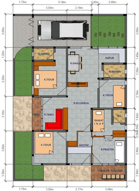 Rumah minimalis tipe 36/72,desain rumah minimalis type 36/72 1 lantai 