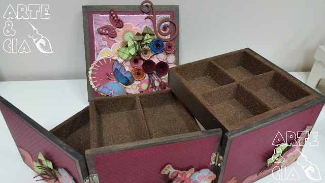 Arte & Cia: Porta Jóia Desmontável em MDF com Técnicas de Scrapbooking 6