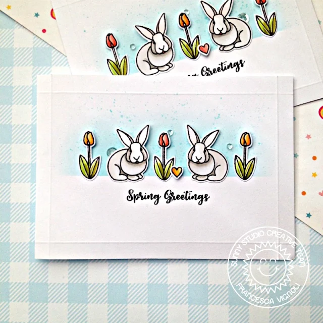 Sunny Studio Stamps: Spring Greetings Comic Strip Everyday Dies Spring Themed Card by Franci Vignoli